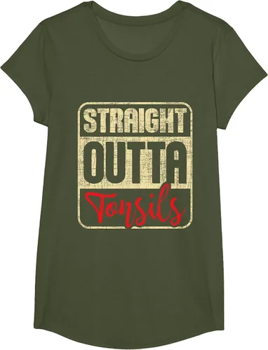 Vista 80 de Straight Outta Amígdalas - Camiseta de recuperación de cirugía de eliminación de amígdalas Asphalt Grey