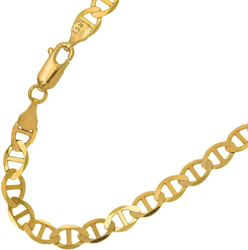 Vista 4 de Pulsera de cadena Mariner de oro amarillo macizo de 14 k de 0.126 in, garra de langosta - 7 pulgadas, 0.07 oz., Oro, Sin gemas.