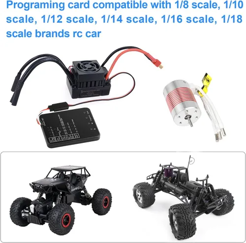 Vista 5 de Surpass Hobby ESC Tarjeta de programación RC Car Controlador electrónico de velocidad LED Tarjeta de programa solo compatible con Supass Hobby Negro