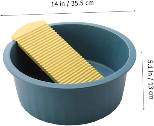 Vista 4 de Cubo grande para lavadero Clithes Scrub Basin Grey Juego de accesorios de baño Lavabo de plástico para lavar la ropa