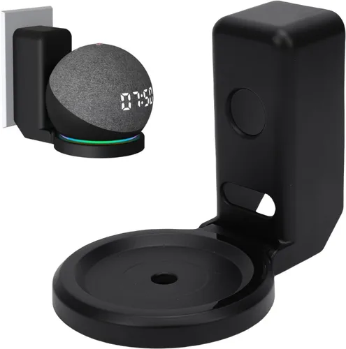 Vista 10 de Soporte de pared apto para Dot 4 5, diseño de ahorro de espacio, gestión de cables, material ABS, altavoz inteligente ABS que ahorra espacio, Blanco