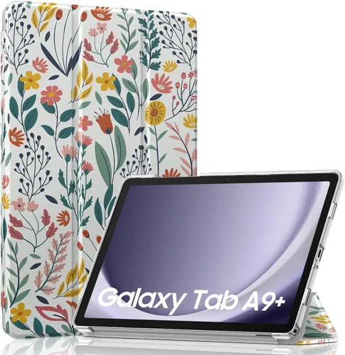 Vista 66 de MoKo para Galaxy Tab A9 Plus/A9+ Funda de 11 pulgadas 2023, funda de PC delgada con soporte y parte trasera translúcida para Galaxy Tab A9 Plus