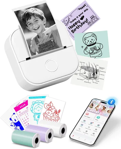 Vista 14 de Memoking Mini impresora - impresora adhesiva T02 máquina sin tinta del Negro