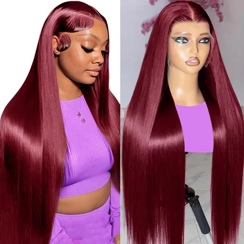 Vista 9 de Pelucas de encaje frontal rectas de cabello humano bunGiol pre arrancadas con cabello de bebé HD Pelucas de encaje frontal 13x4 sin pegamento