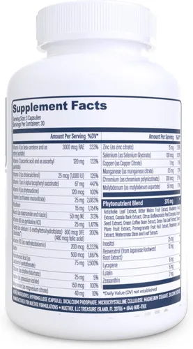 Vista 3 de NuEthix Formulations Nu-Multi Suplemento dietético de apoyo de micronutrientes básicos, 90 cápsulas