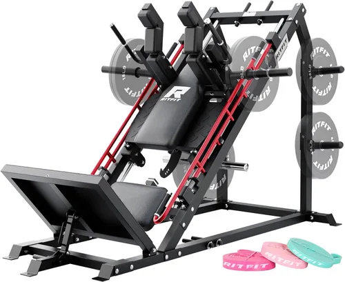 Vista 14 de RitFit Gazelle Pro - Máquina de prensa de piernas y sentadillas 3 en 1, máquina de prensa de piernas de acero de alta resistencia, capacidad de 2000