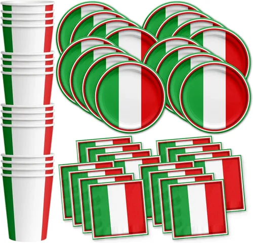 Vista 9 de Platos de papel del 4 de julio, juegos de platos desechables del 4 de julio, suministros para fiestas patrióticas de bandera estadounidense, platos