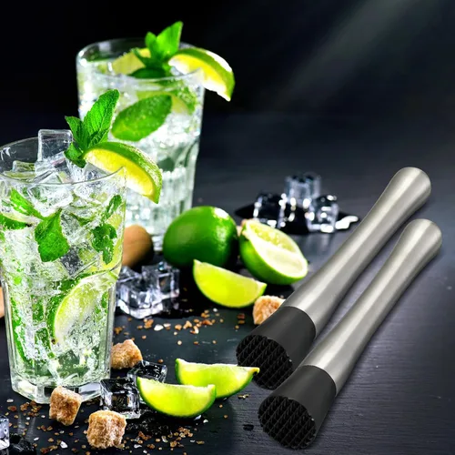 Vista 4 de Zonon 16 piezas de muddler para cócteles, de acero inoxidable, 8 pulgadas de largo, herramienta de mojito para bebidas, trituradora de hielo, juego