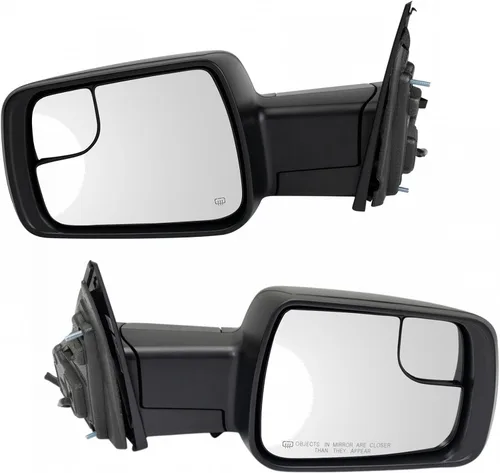 Vista 148 de TRQ Conjunto de 2 piezas de espejo lateral para conductor y pasajero, ajuste eléctrico, sin calefacción, sin memoria, color negro, compatible