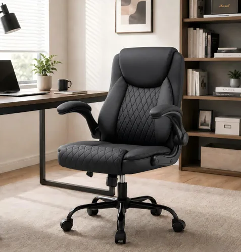 Vista 12 de GTPLAYER Black Office Desk Chair with 90° Flip-up Arm, 2 Pack