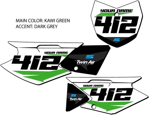 Vista 2 de KLX 140 R RL SG64 Custom MX Number Plates Senge Graphics Kit compatible con Kawasaki 2021-2022