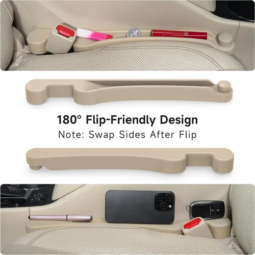 Vista 7 de Givifive Juego de 2 rellenos de espacio para asiento de automóvil, espuma suave, multifuncional, con organizador y función de gancho, tapón