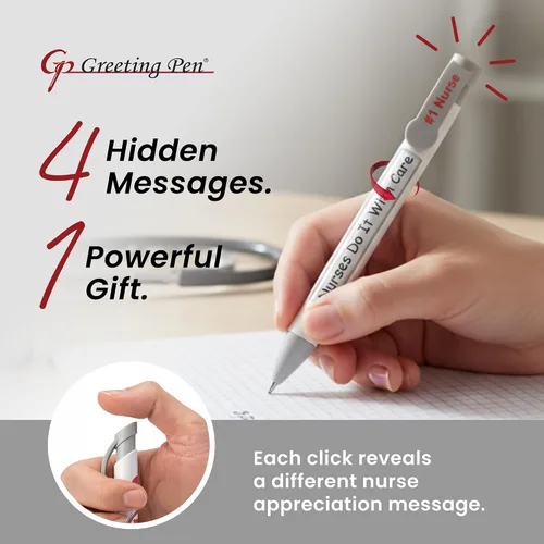 Vista 2 de Greeting Pen Juego de bolígrafos de enfermera con metal recubierto suave al tacto y lápiz capacitivo, paquete de 6 unidades 36109