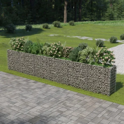Vista 14 de Gabion cama elevada, cestas de gaviones, camas de jardín galvanizadas, gaviones, pared de gaviones, alta capacidad de carga, acero galvanizado 35.4