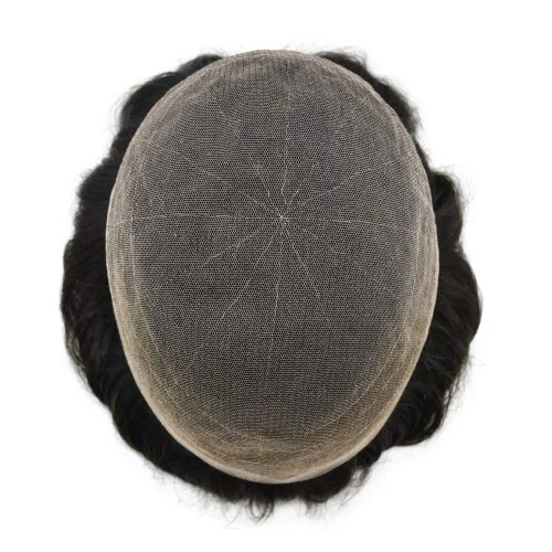 Vista 3 de FACE MIRACLE Completo French Lace Mens Toupee All Lace Hairpiece Natural Hair System Replacement