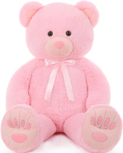 Vista 13 de MorisMos Oso de Peluche Azul Gigante, Peluche Grande de 36 pulgadas para Baby Shower, Oso de Tamaño Real para Niños, Niñas, Novia en Cumpleaños, San