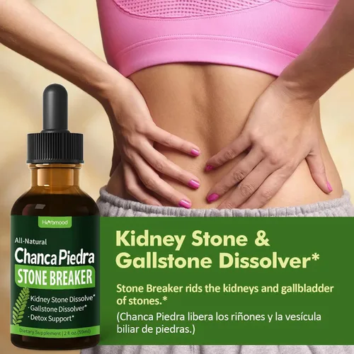 Vista 2 de Chanca Piedra - Gotas para disolver cálculos renales y cálculos biliares, extracto de cola de caballo, limpieza renal, desintoxicación y reparación