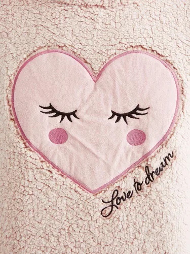 Vista 3 de Secret Treasures Love to Dream - Conjunto de pijama de felpa de 2 piezas para mujer talla L 12-14 rosa jaspeado tostado Toasted Heather Pink