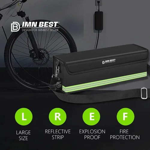 Vista 6 de ImnBest Bolsa de batería Ebike, resistente al fuego, impermeable y a prueba de explosiones, bolsa de seguridad Lipo para almacenamiento, transporte