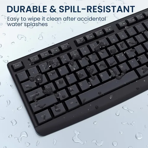 Vista 6 de COLIKES - Combo de teclado y mouse inalámbricos, mouse y teclado inalámbricos USB 2.4G, 3 niveles DPI delgado, ergonómico, receptivo Plug & Play