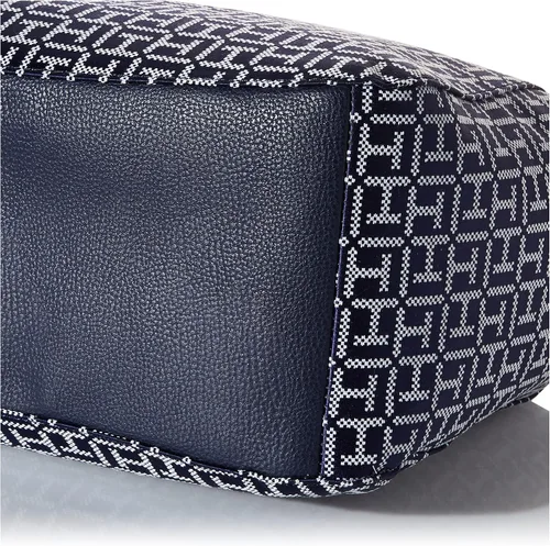 Vista 4 de Tommy Hilfiger Lynn II - Bolsa cuadrada con monograma jacquard azul marinoblanco, talla única