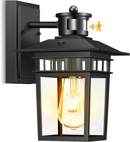 Vista 9 de Luces exteriores con sensor de movimiento para montaje en pared, lámpara exterior de anochecer a amanecer, aluminio impermeable antioxidante, luz