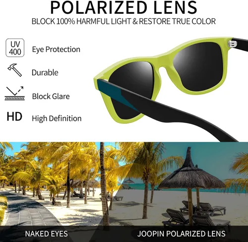 Vista 4 de Joopin Gafas de sol cuadradas polarizadas con protección UV para hombre y mujer