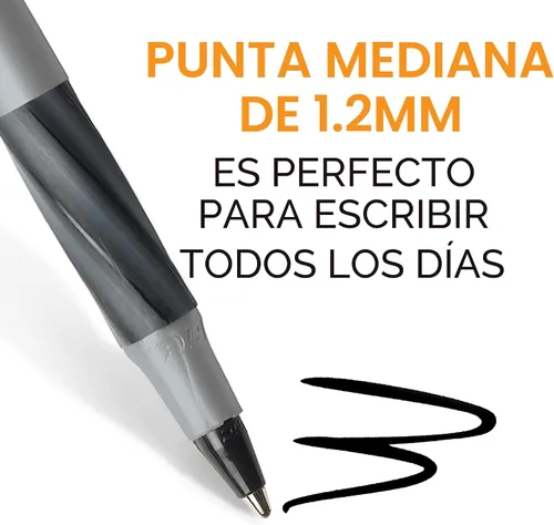 Vista 3 de BIC Round Stic Grip Xtra Comfort - Bolígrafo de punta redonda a la moda, morado, paquete de 12
