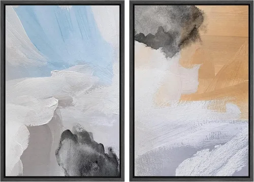 Vista 67 de MUDECOR Lienzo enmarcado para pared, bosque brumoso, reflejos, paisaje tranquilo, ilustraciones modernas, arte decorativo, bohemio, tranquilo/zen
