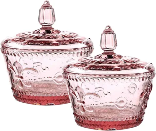 Vista 11 de Frasco de vidrio europeo retro nostálgico tridimensional con relieve de color, frasco para caramelos, frasco para condimentos con tapa