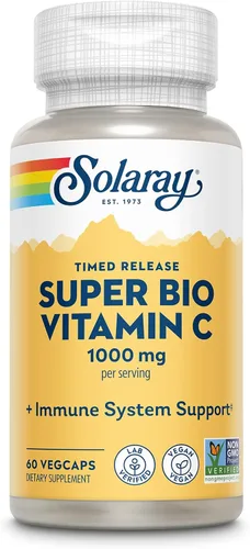 Vista 10 de Solaray Vitamina C tamponada Super Bio de 1000 mg, vitamina C de liberación temporal de dos etapas con bioflavonoides, suplemento de apoyo