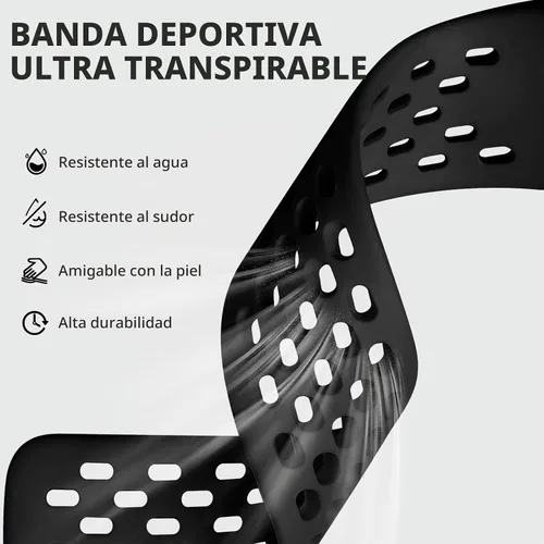 Vista 2 de Getino Compatible con Fitbit Charge 6/Charge 5 bandas para mujeres y hombres, correa deportiva de repuesto suave y transpirable ajustable para Negro