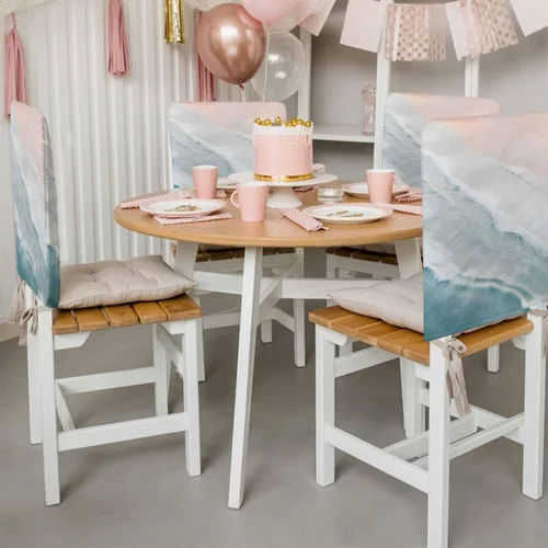 Vista 3 de Fundas para sillas de playa de verano, 4 piezas, fundas protectoras extraíbles para sillas de comedor, fundas protectoras extraíbles para sillas