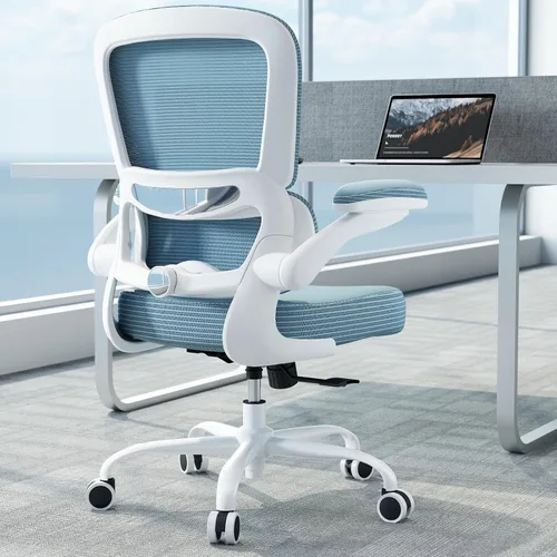 Vista 20 de TRALT Silla ergonómica de oficina, silla de escritorio con soporte lumbar ajustable, silla de computadora cómoda de malla con reposabrazos