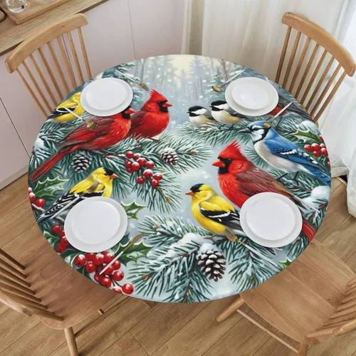 Vista 54 de Decorative Round Tablecloth Fitted Elastic 26" - 30" Butterfly Waterproof Table Cloth Cover Stretch Table Pad Cover for Parties Weddings Banquet
