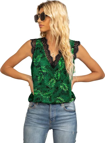Vista 246 de VIISHOW - Camiseta sin mangas, sexy, con cuello en V y bordes de encaje para mujer, camisola de vestir, camisas de gasa, sin mangas, casuales