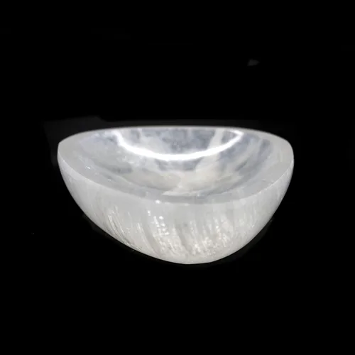 Vista 8 de Soul Sticks Cuencos de cristal de selenita para manchas, curación y recarga de cristales, cuenco de selenita pura y estación de carga de cristal