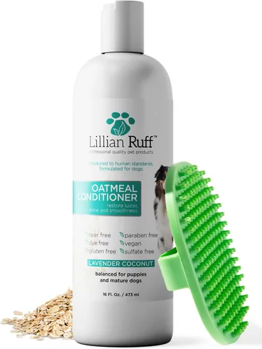 Vista 7 de Lillian Ruff PRO Formula - Acondicionador de avena para perros, alivio nutritivo y calmante para alergias y pieles sensibles, desenreda, suaviza
