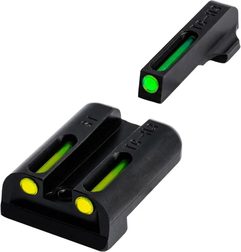Vista 7 de Truglo TFO Tritio y mira de pistola de fibra óptica, duradera, compacta y de alta visibilidad, juego de visión nocturna delantera y trasera