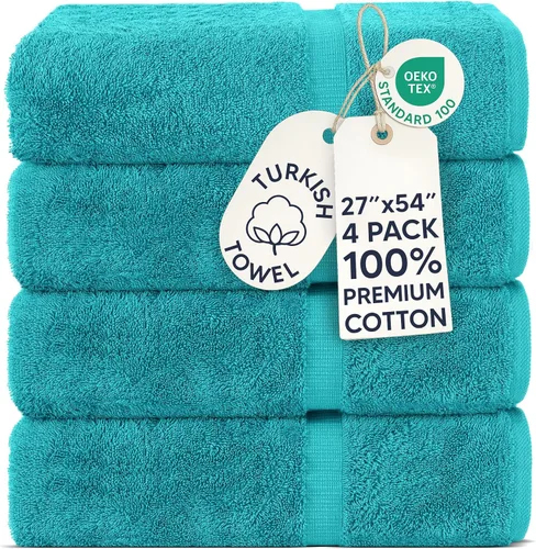 Vista 11 de Chakir Turkish Linens - Toallas turcas de 100% algodón, suaves y absorbentes (juego de 3 toallas personalizables, color aguamarina)