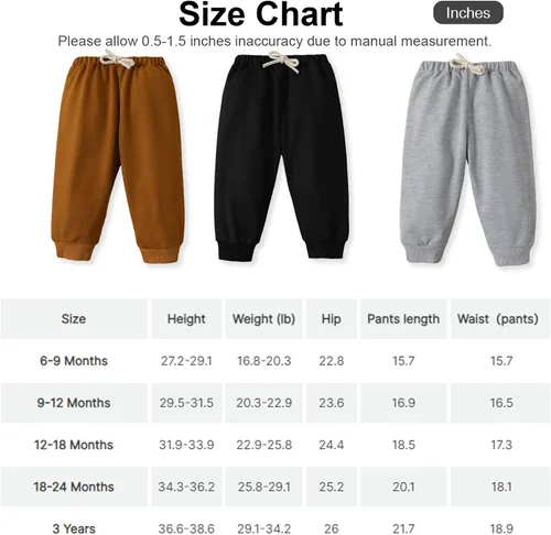 Vista 6 de PATPAT Pantalones deportivos de cintura elástica para bebés, pantalones deportivos sólidos para bebés, pantalones deportivos de meter