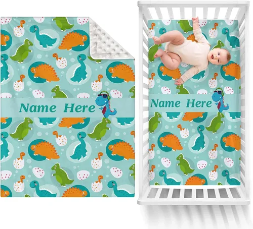 Vista 24 de Manta de bebé de doble capa con nombre personalizado, manta de ropa de cama para niños pequeños con estampado morado personalizado, multiusos
