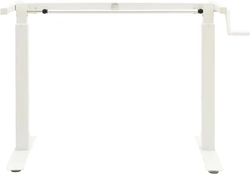 Vista 7 de vidaXL Marco de escritorio de pie ajustable en altura manual Manivela Blanco