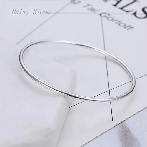Vista 3 de Daisy Bloom Pulsera chapada en oro para mujer, pulsera redonda de 0.118in de grosor, 3, Sin gemas.