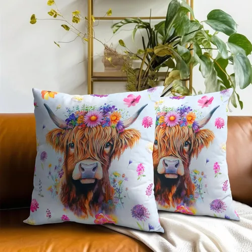 Vista 167 de Giwawa Juego de 2 fundas de almohada decorativas con diseño floral de girasol de 16 x 16 pulgadas, fundas de cojín decorativas para el hogar, sofá