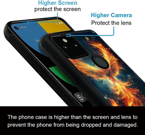Vista 60 de Compatible con Google Pixel 4A 5G Mobile Case Creative Acrylic Panel trasero Silicona Protección Grip especialmente diseñado para Google Pixel 4A 5G