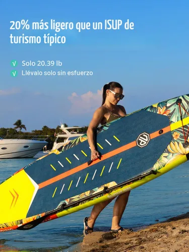 Vista 5 de Niphean Tabla inflable de la paleta con los accesorios 10'6''/12'6" estable Prisa profunda