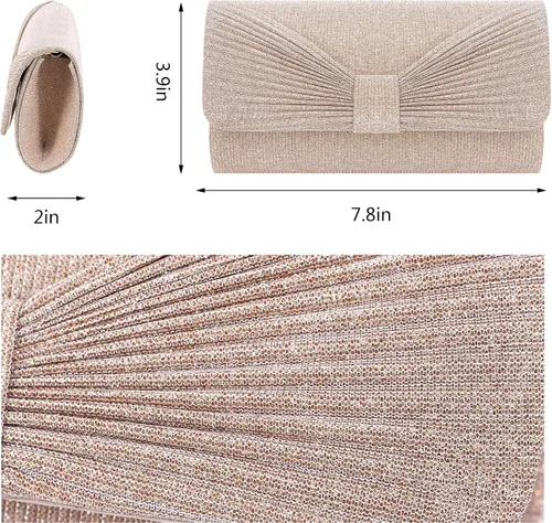 Vista 6 de Naimo - Deslumbrante bolsa pequeña de solapa, con cadena desmontable para eventos nocturnos.