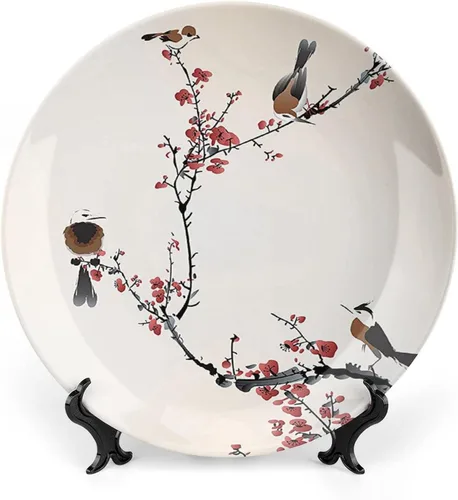 Vista 9 de XISUNYA Plato decorativo de 6 pulgadas, porcelana redonda de mandala dorada, plato de exhibición de estampado floral indio oriental para mesa
