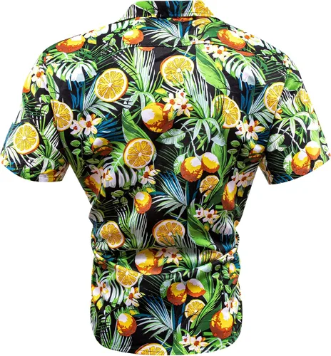 Vista 3 de YOHOWA Camisa hawaiana de manga corta para hombre, casual, con botones, para fiesta de brisa en la playa